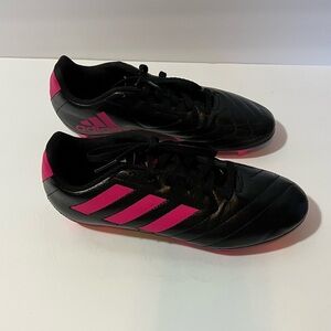 Adidas Mens Goletto VII FG Soccer Shoes Black Pink FV2895 Low Top Cleats SZ 6
